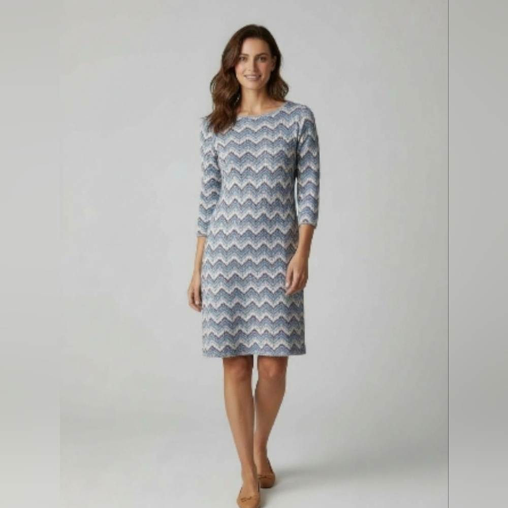 Pixley Maeby for Stitch Fix Dress Women Size M Soft Jersey Knit Chevron Print